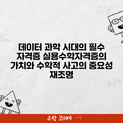 데이터 과학 시대의 필수 자격증? 실용수학자격증의 가치와 수학적 사고의 중요성 재조명