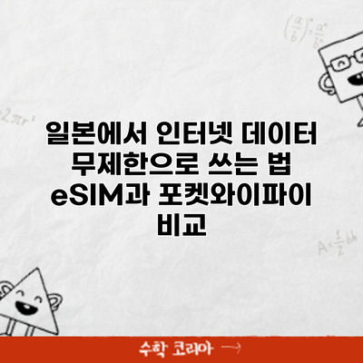 일본에서 인터넷 데이터 무제한으로 쓰는 법: eSIM과 포켓와이파이 비교