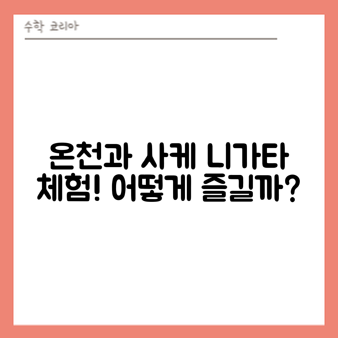 니가타 온천과 사케 체험, 어떻게 즐길까요?