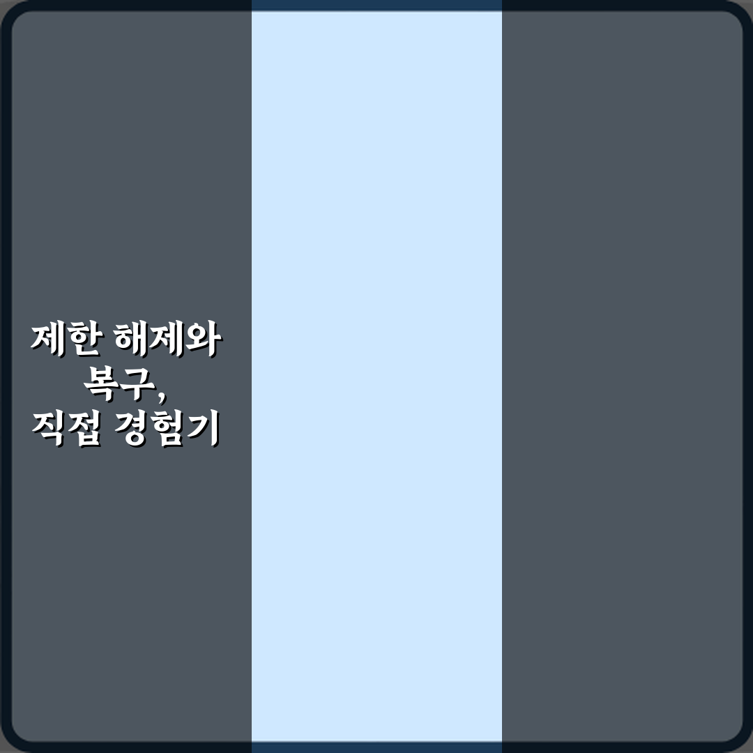 제한해제와 복구 차이 직접 해봤어요, 솔직후기