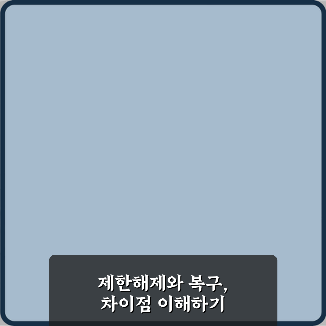 제한해제와 복구 차이 직접 해봤어요, 솔직후기